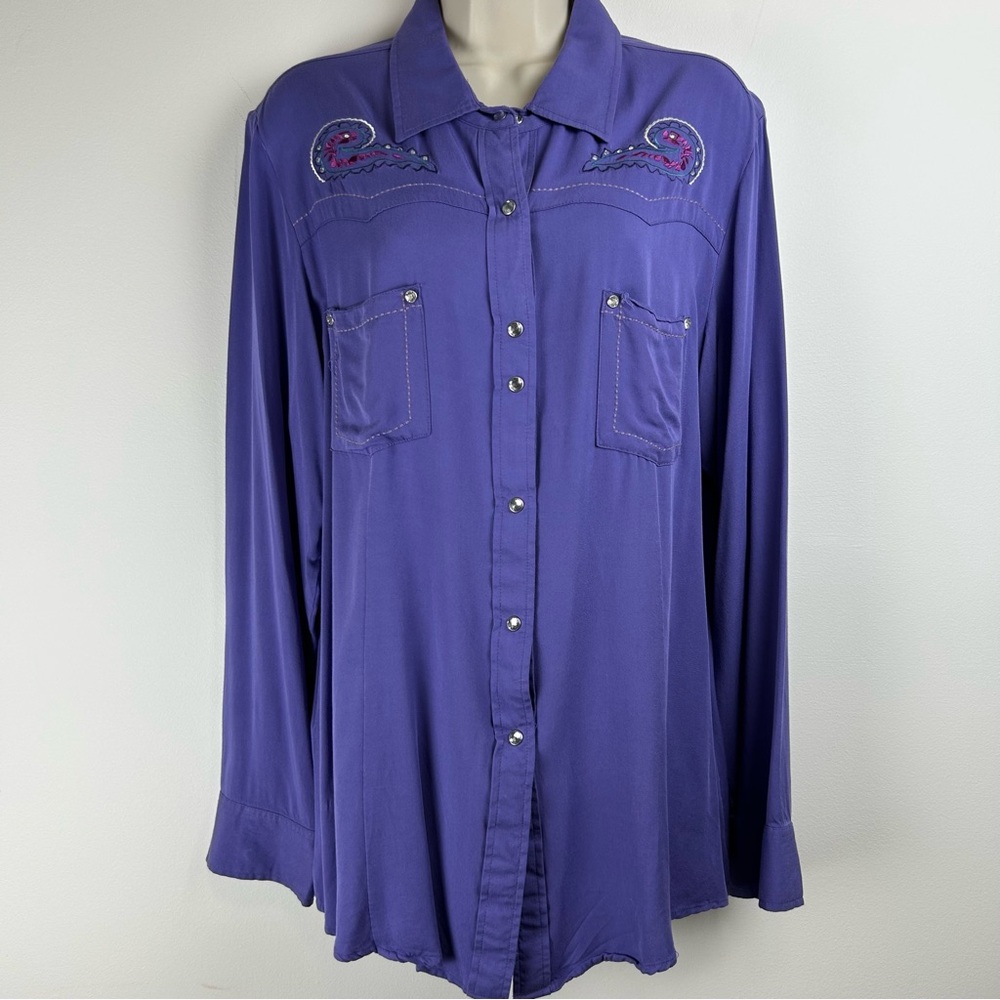 Shyanne Embroidered Long Sleeve Shirt sz XL Western Cowgirl Rodeo Concert